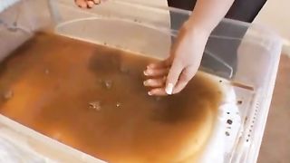 Beautiful lesbians in great scat smearing show