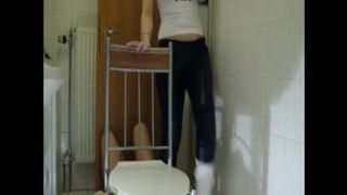 Skinny mistress dropped a fat turd on her boyfriends face