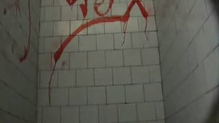 Skinny young girl shitting and wiping her ass
