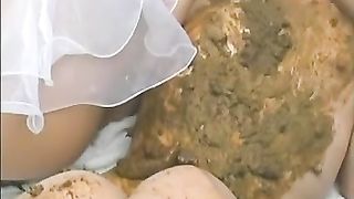 Lesbian scat masturbation in nature