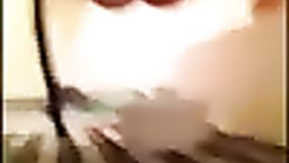 Hairy girl wiping and cleaning her dirty ass