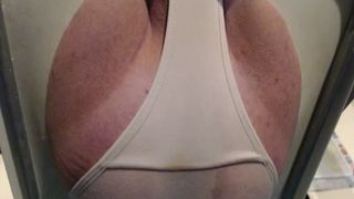 Dirty shemale pooping in her white panties