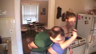 Farting flour on her male slave