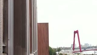 Shitting on some random guys from a window