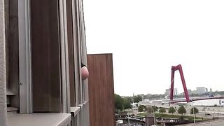 Shitting on some random guys from a window