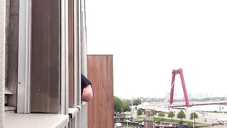 Shitting on some random guys from a window