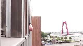 Shitting on some random guys from a window