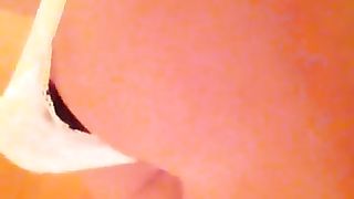 Young girl pooping in white panties