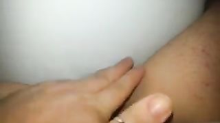 BBW girl smearing shit on her shaved pussy