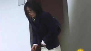 Japanese school girl pooping in her panties in public