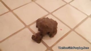 Same girl pooping twice in the same video