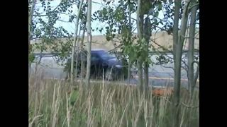 Sexy tattooed girl pooping in public