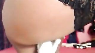 Thai brunette cam girl shitting in close up