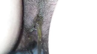 Naked wife on toilet