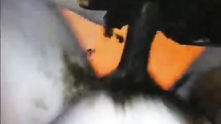 Amateur couple fucking hard with green shit