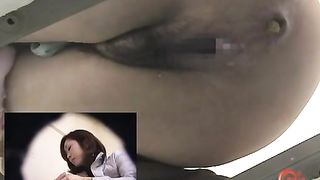 Beautiful Chinese girl shitting in public bathroom