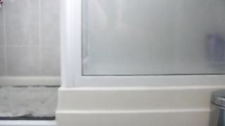 Sexy creampied girl pooping on bathroom floor