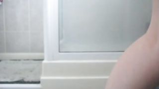 Sexy creampied girl pooping on bathroom floor