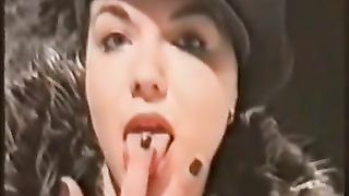 Hot rich babe eating poop from the snow