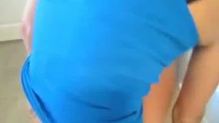 Tattooed girl pooping a lot in reverse position