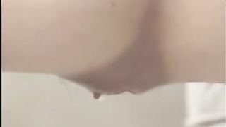 Beautiful constipated girl shitting a big one