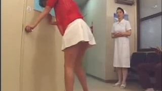 Sweet Japanese nurse pooping in panties in a hospital