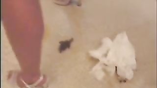 Sweet Japanese nurse pooping in panties in a hospital