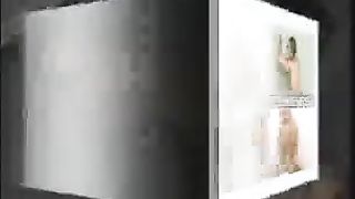 Hot blonde babe riding cock while smearing shit