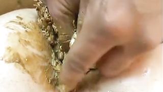 Stuffed her tight pusys with saved shit