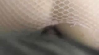 Tattooed girl fucked through pink pantyhose