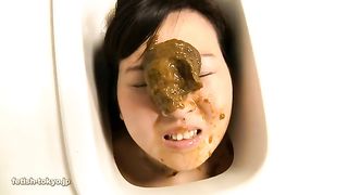 Hairy lesbian babe pooping on a sexy teen