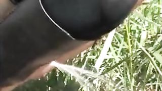 Young virgin peeing in public