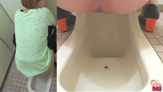 Asian brown haired teacher pooping a lot