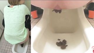 Asian brown haired teacher pooping a lot