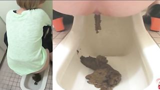 Asian brown haired teacher pooping a lot