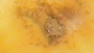 Vintage video of naked babe pooping liquid shit