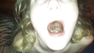 Amateur Hungarian girl eating poop while sucking dick