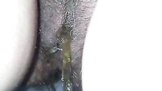 Busty naked wife pooping in toilet