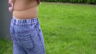 18 year old girl with pink hair pooping in panties