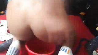 Ebony teen eating her own shit for free