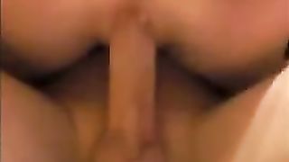 Riding long dick while pooping long turd