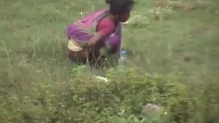 Indian aunty caught pooping outdoor