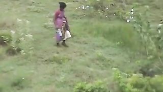 Indian aunty caught pooping outdoor