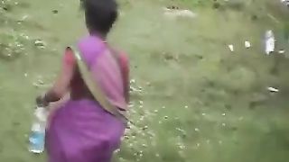 Indian aunty caught pooping outdoor