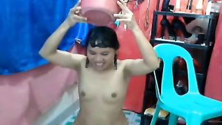 Pours puke on her entire face