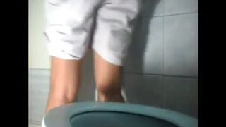 Spanish teen undressed to poop in toilet