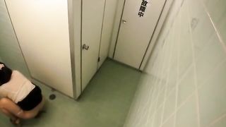 Cleaning bathroom floor after poopy accident