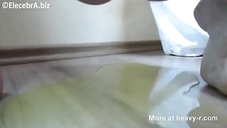 Hot blonde teen smearing shit