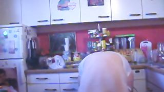 Hot granny smearing shit on her tits