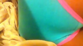 Ebony babe with a big ass farting in her panties